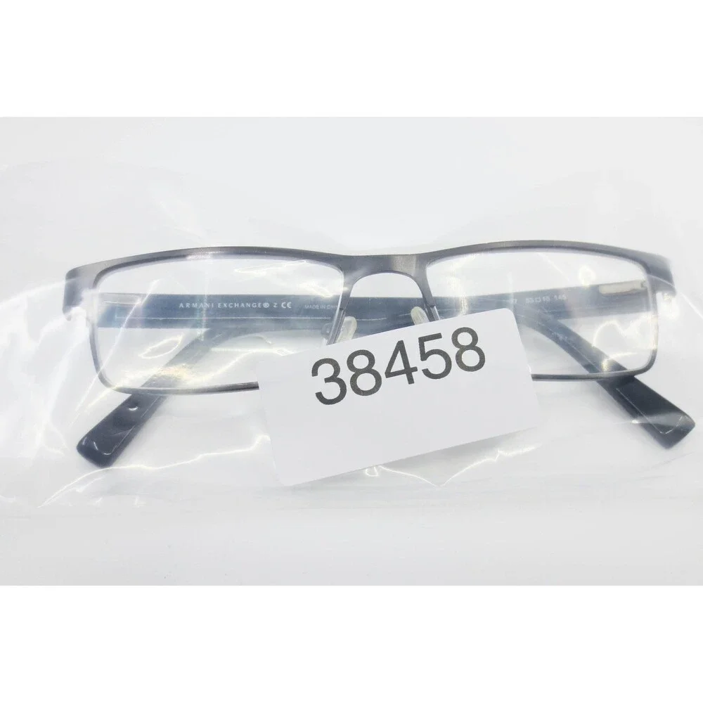 Armani Exchange AX 1009 6037 Matte Gunmetal Black Rectangular Eyeglass Frames
